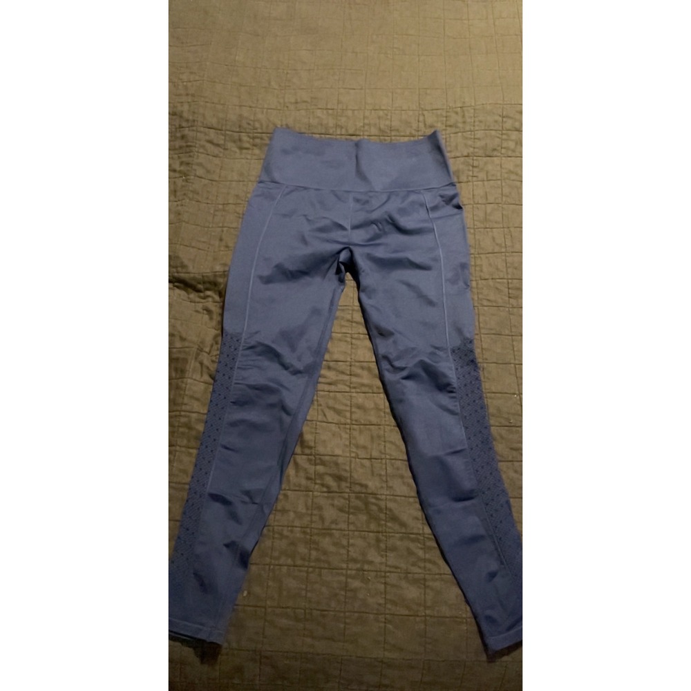 Fabletics High‎ Waisted Seamless Workout Leggings Navy Blue Women's Small
